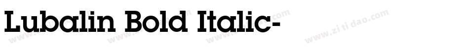 Lubalin Bold Italic字体转换